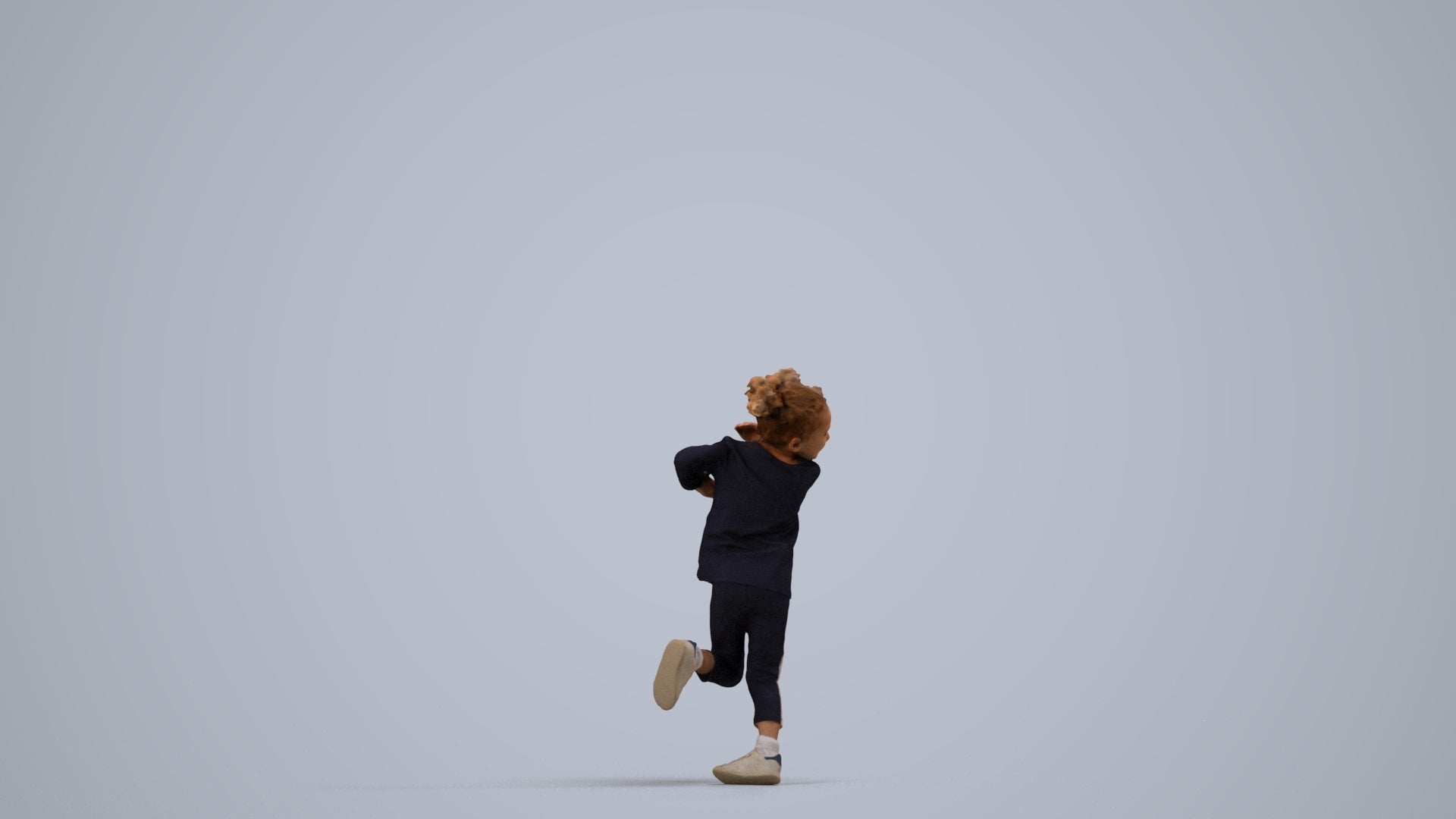 3D scanned girl kids casual, photorealistic archviz people for Enscape and SketchUp, side view render