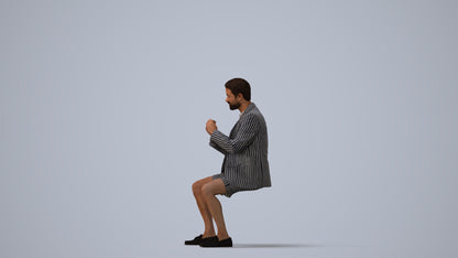 3D scanned man business, photorealistic archviz people for Enscape and SketchUp, three-quarter view render