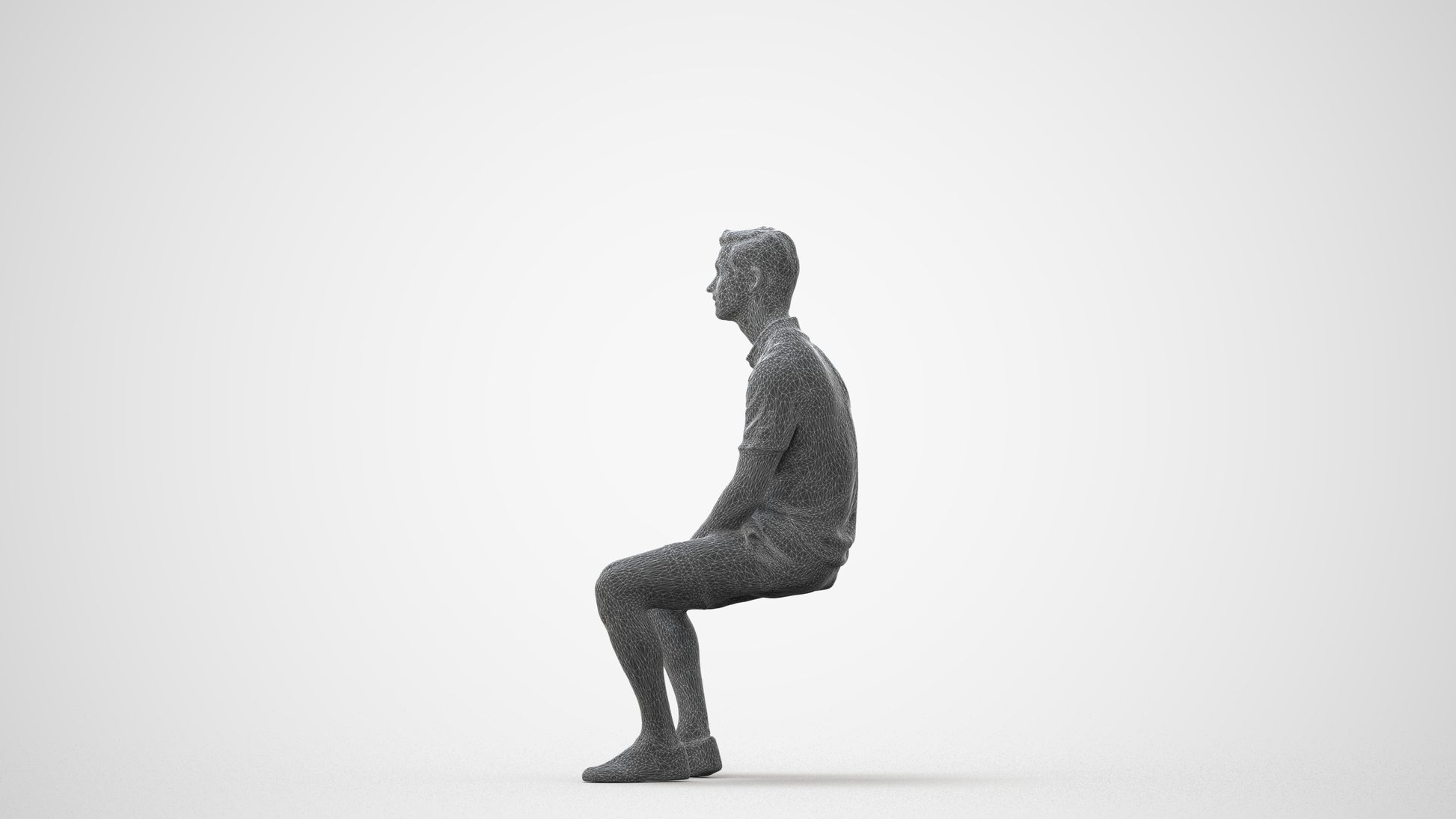 realistic 3D people man casual sitting, render-ready for V-Ray and Corona, FBX OBJ, square thumbnail
