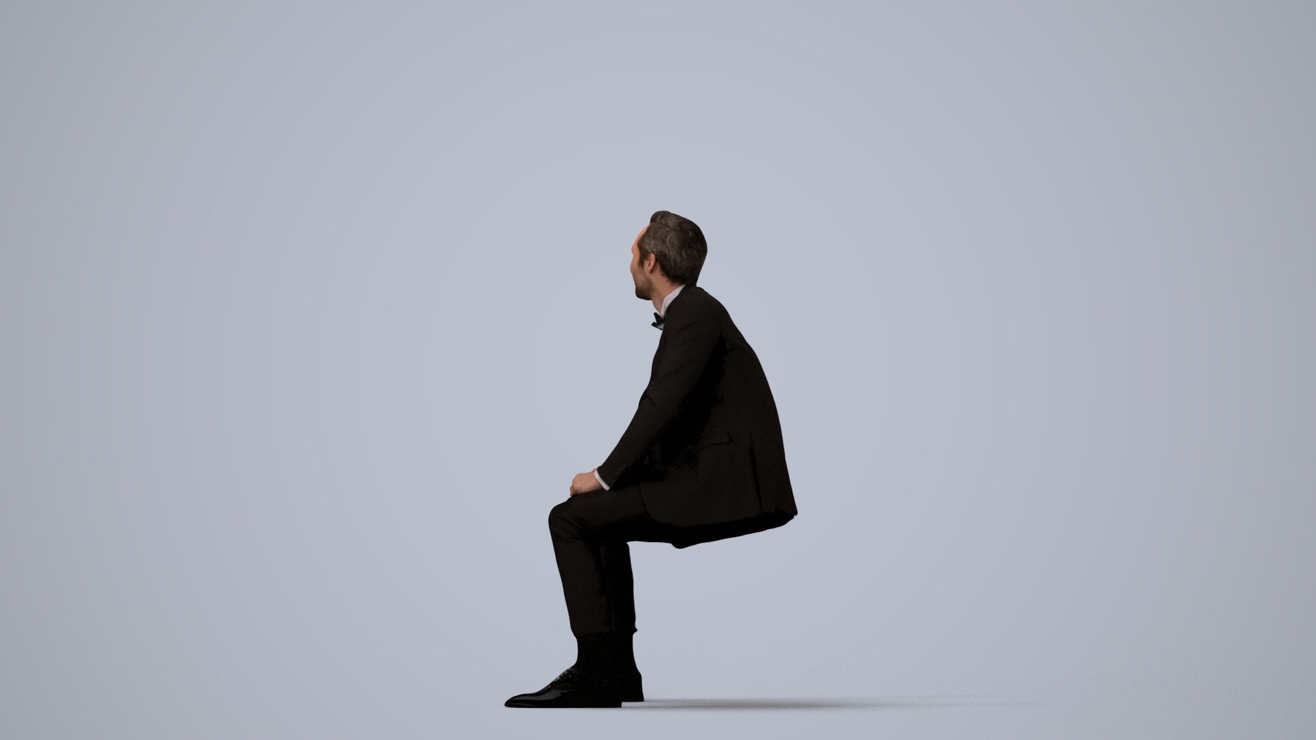 photogrammetry 3D man formal formalaffairs, realistic human model archviz FBX, three-quarter view render