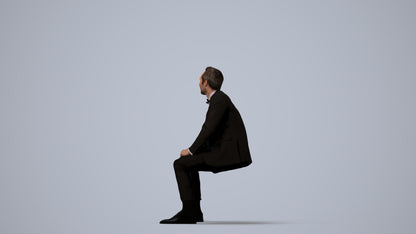 photogrammetry 3D man formal formalaffairs, realistic human model archviz FBX, three-quarter view render