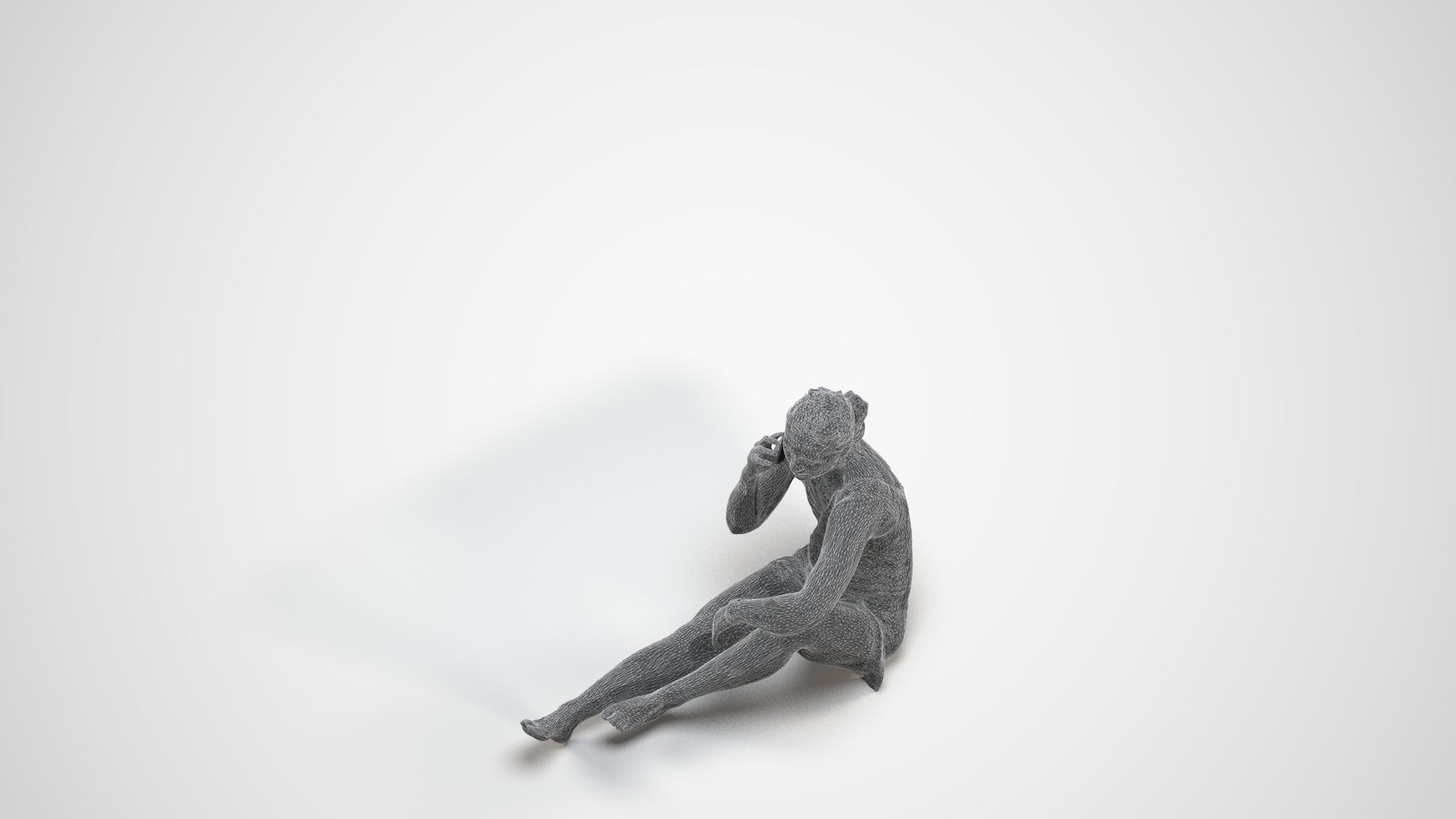 realistic 3D people woman sport pool, render-ready for V-Ray and Corona, FBX OBJ, wireframe three-quarter view