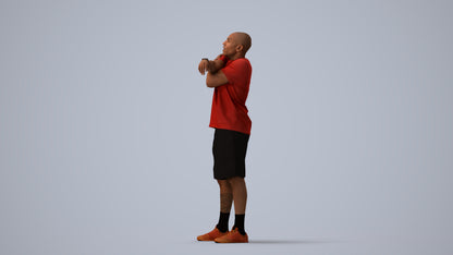 3D scanned man sport, photorealistic archviz people for Enscape and SketchUp, three-quarter view render