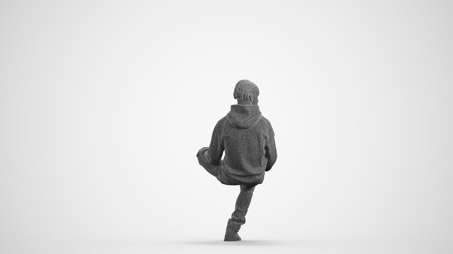 realistic 3D boy casual kids, scanned archviz people for Blender and 3ds Max, wireframe front view