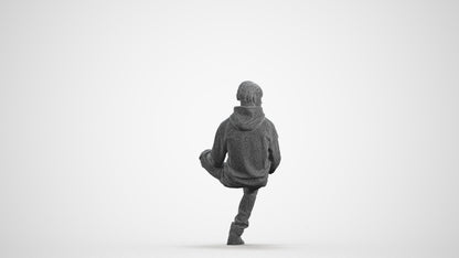 realistic 3D boy casual kids, scanned archviz people for Blender and 3ds Max, wireframe front view