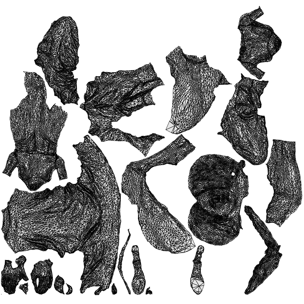 3D scanned woman sitting business, photorealistic archviz people for Enscape and SketchUp, wireframe top-down view