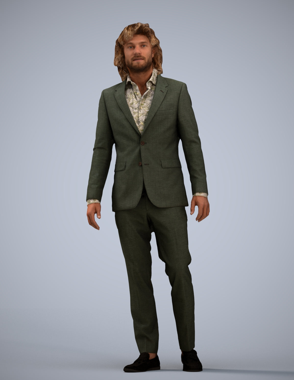 scanned 3D man business, photogrammetry people for Enscape and V-Ray