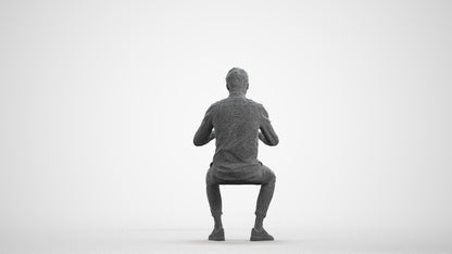 realistic 3D human man casual business, archviz people FBX OBJ for Blender, wireframe front view