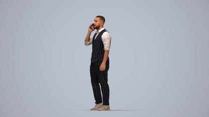 realistic 3D man business, scanned archviz people for Blender and 3ds Max, top-down view render