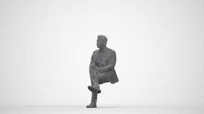 realistic 3D people man business, render-ready for V-Ray and Corona, FBX OBJ, wireframe back view