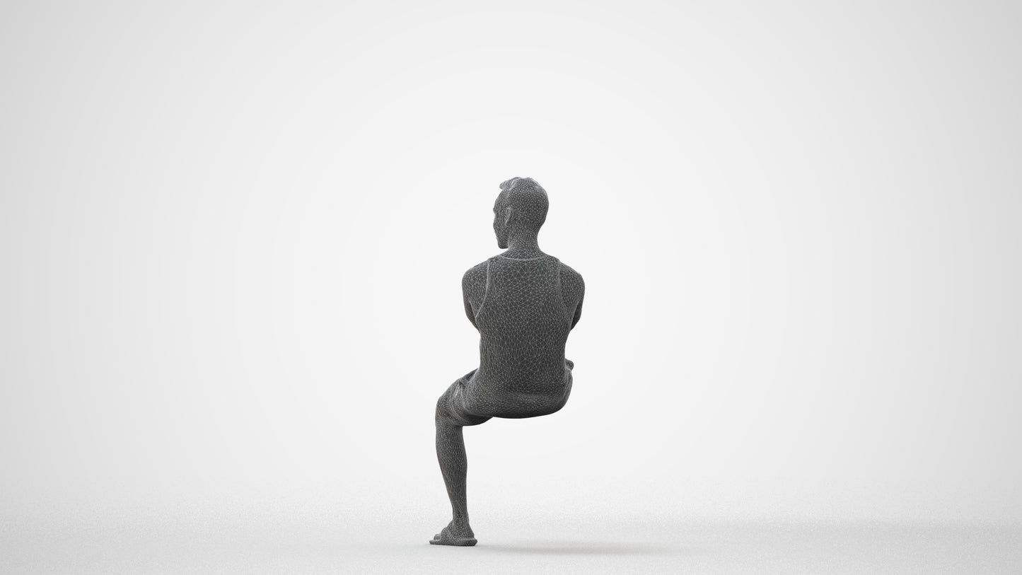 realistic 3D people man casual sitting, render-ready for V-Ray and Corona, FBX OBJ, square thumbnail