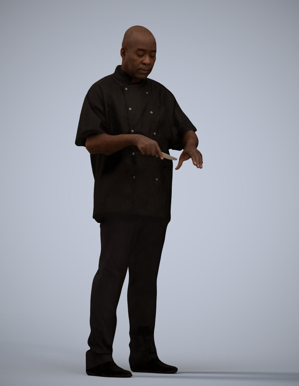 3D scanned man hospitality, photorealistic archviz people for Enscape and SketchUp
