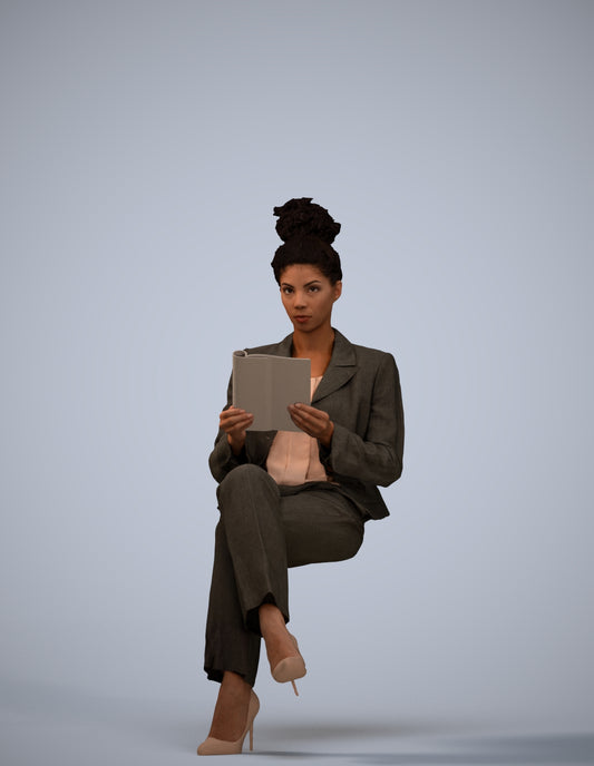 3D scanned woman business, photorealistic archviz people for Enscape and SketchUp
