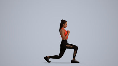 scanned 3D woman sport, photogrammetry people for Enscape and V-Ray, front view render