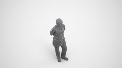 realistic 3D human senior woman medical, archviz people FBX OBJ for Blender, wireframe three-quarter view