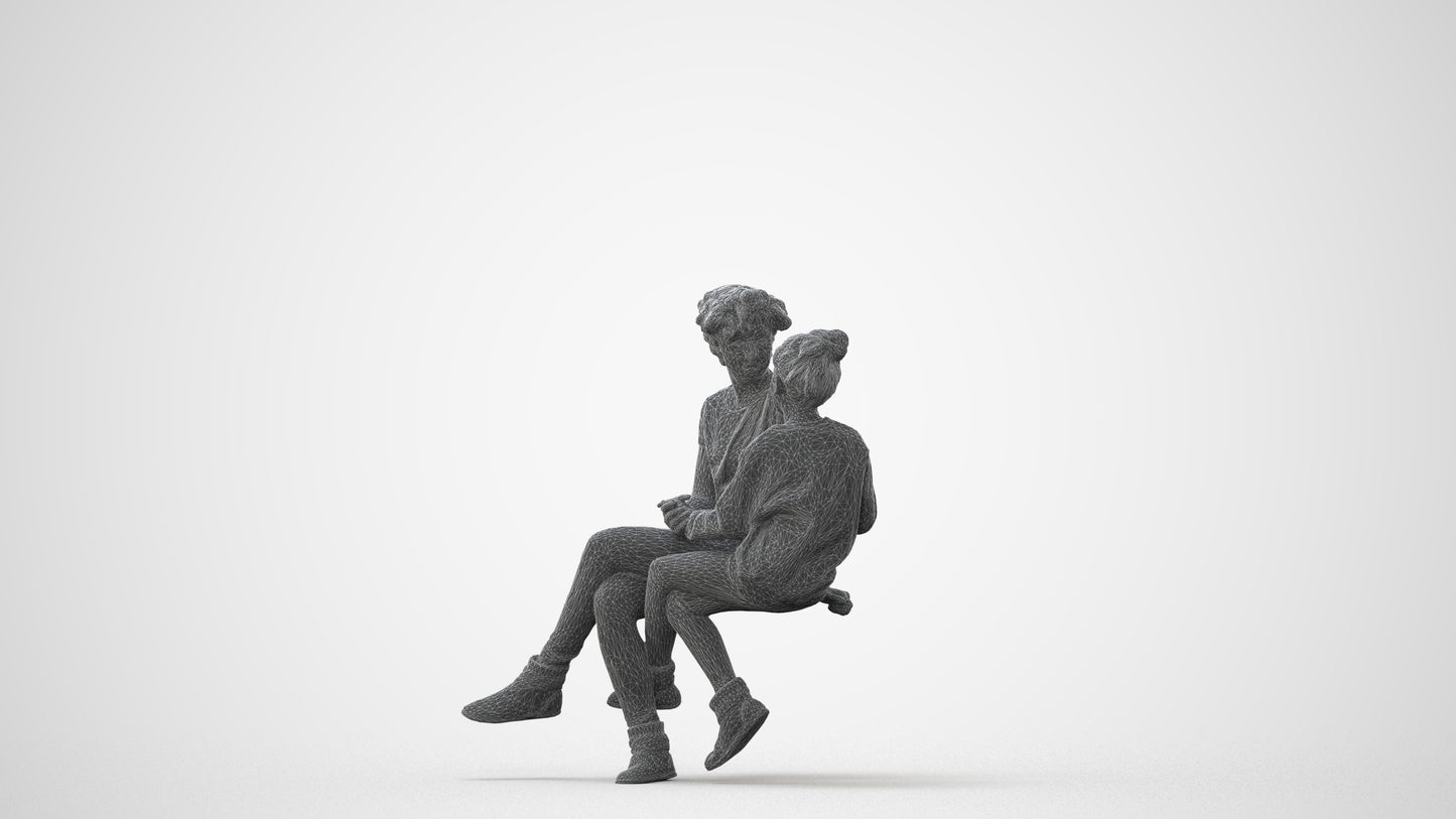 3D human model girl casual kids, photogrammetry scanned person for archviz, square thumbnail