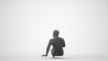 realistic 3D human man pool, archviz people FBX OBJ for Blender, square thumbnail