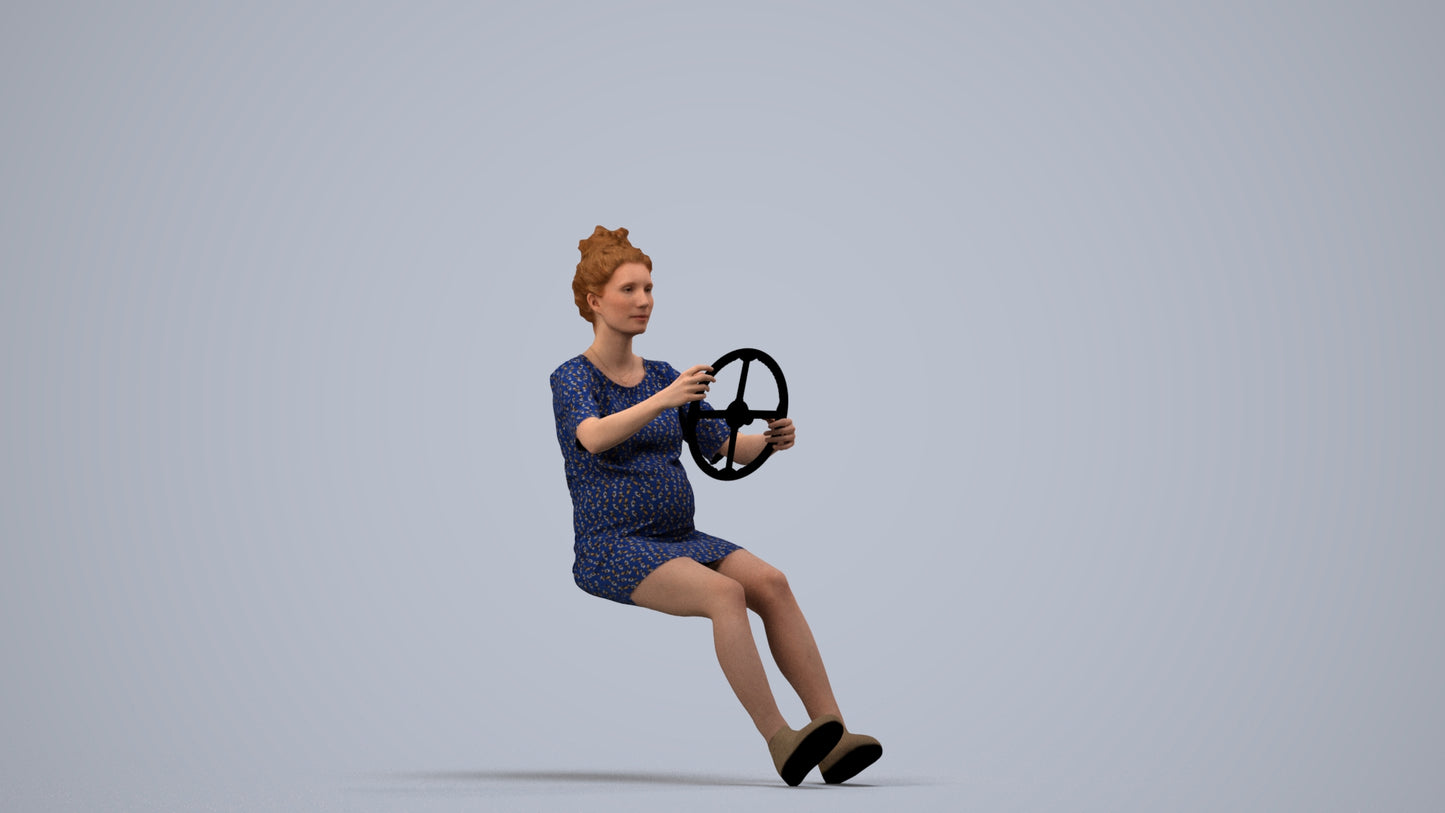 3D scanned boy driving casual, photorealistic archviz people for Enscape and SketchUp, side view render