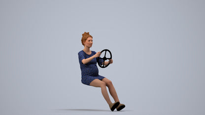 3D scanned boy driving casual, photorealistic archviz people for Enscape and SketchUp, side view render