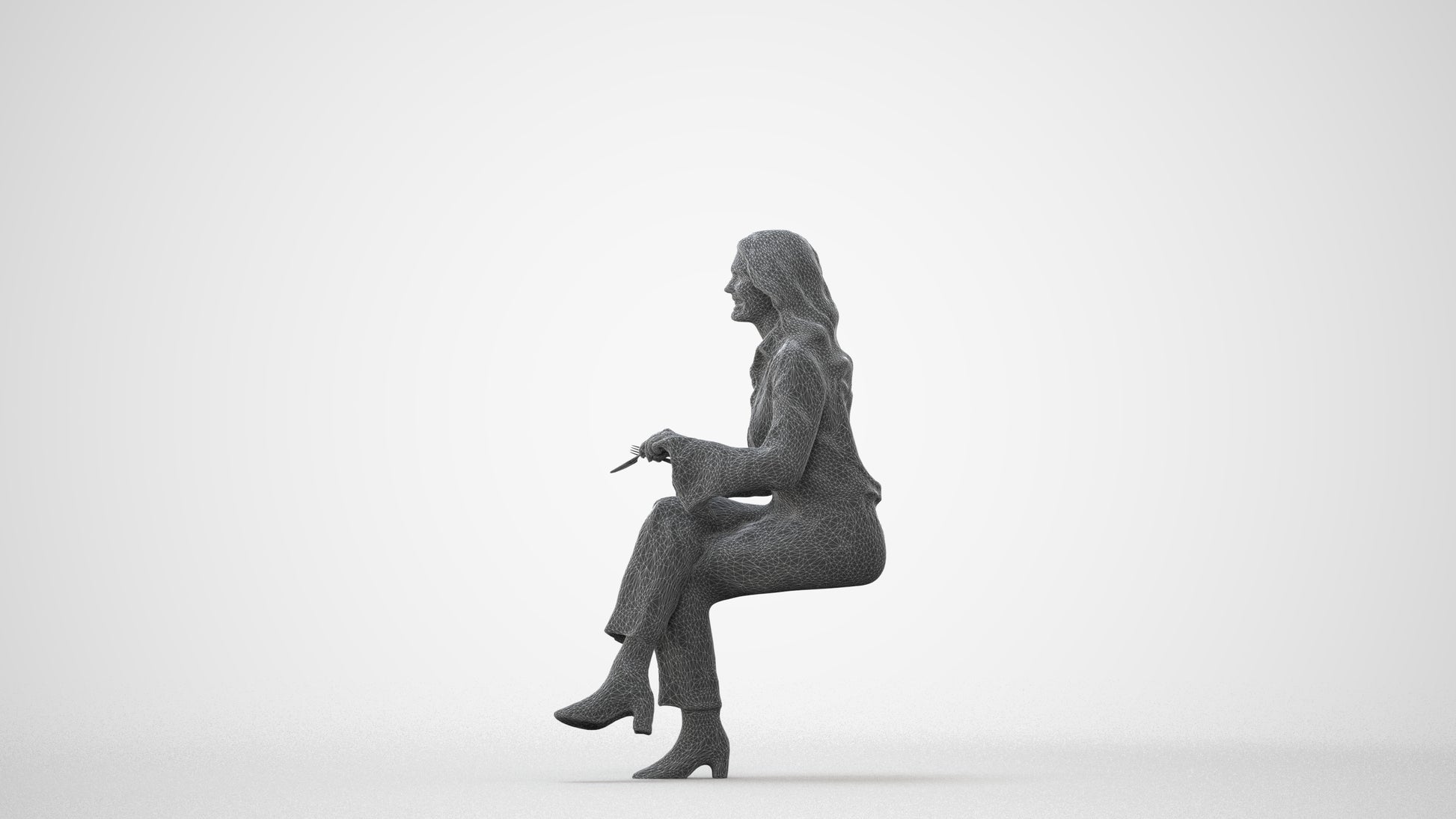 realistic 3D human woman business formalaffairs, archviz people FBX OBJ for Blender, square thumbnail