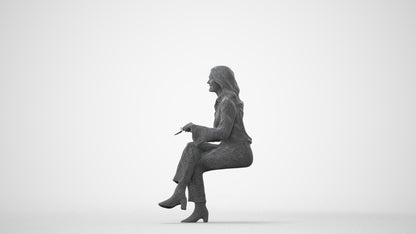 realistic 3D human woman business formalaffairs, archviz people FBX OBJ for Blender, square thumbnail