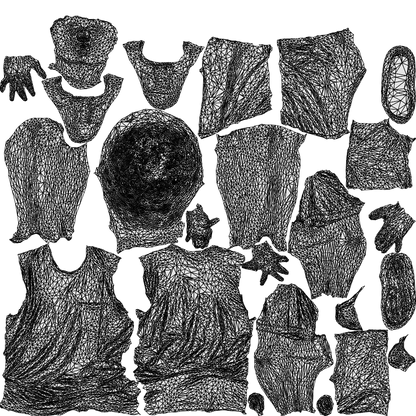 realistic 3D people boy casual kids, render-ready for V-Ray and Corona, FBX OBJ, wireframe top-down view