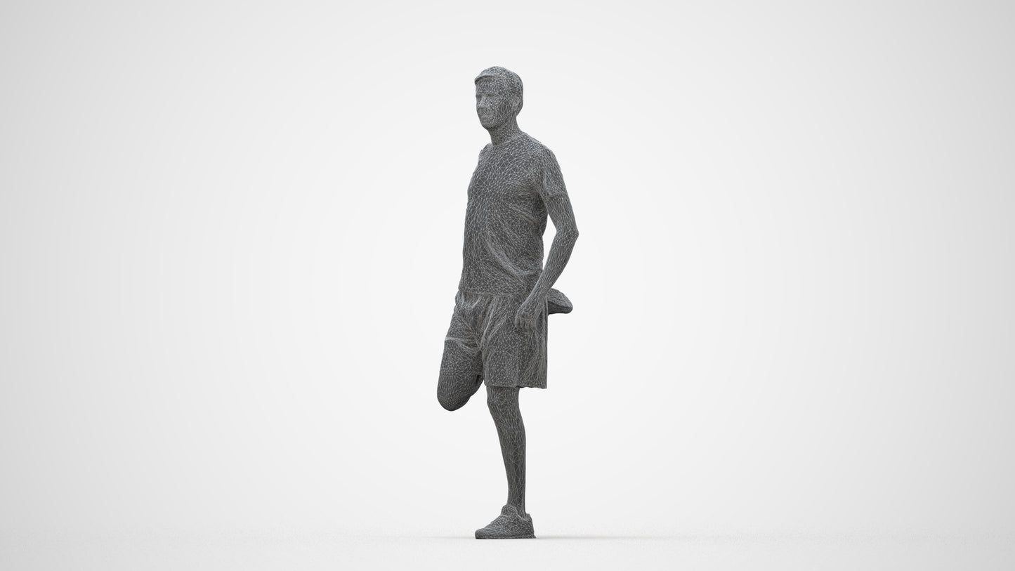 realistic 3D people man standing, render-ready for V-Ray and Corona, FBX OBJ, wireframe back view