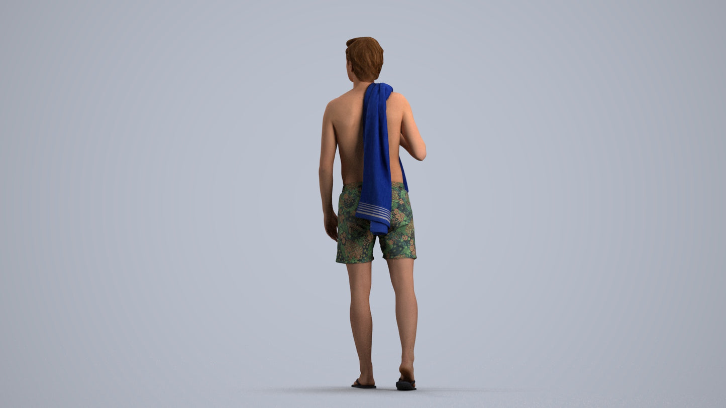 realistic 3D people man sport, render-ready for V-Ray and Corona, FBX OBJ, front view render