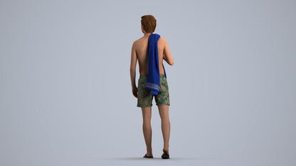 realistic 3D people man sport, render-ready for V-Ray and Corona, FBX OBJ, front view render