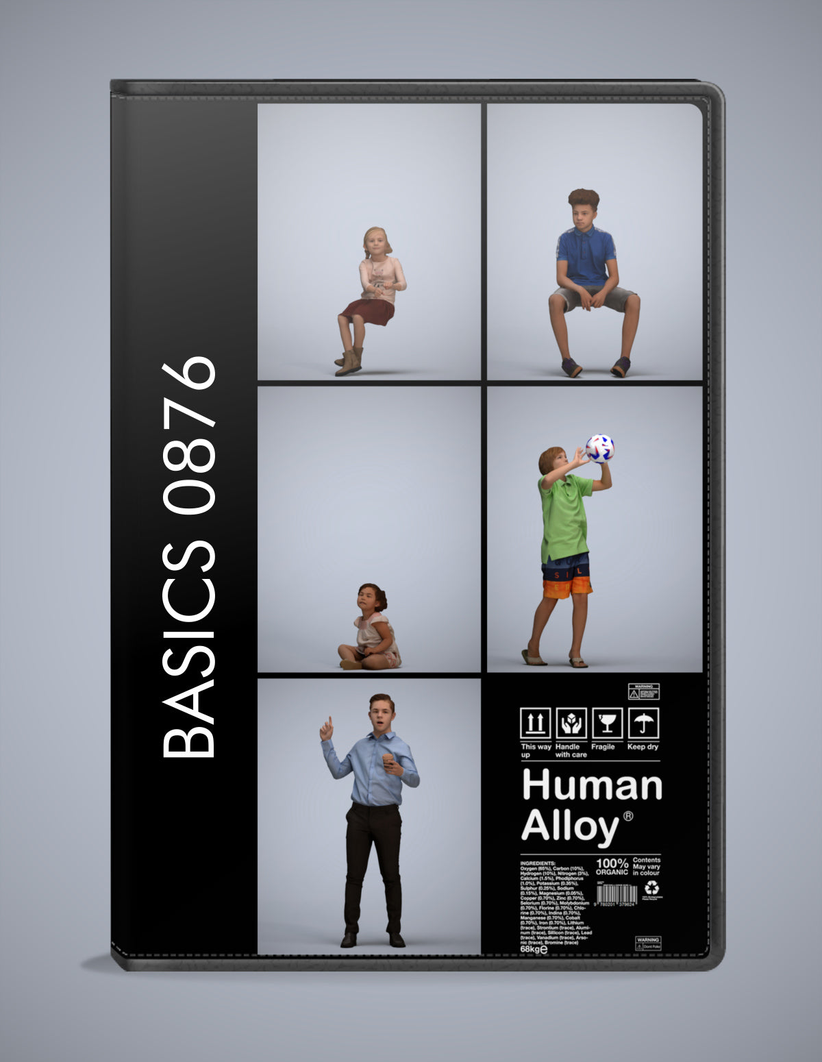 3D human models kids bundle, 5 photogrammetry scanned people for archviz