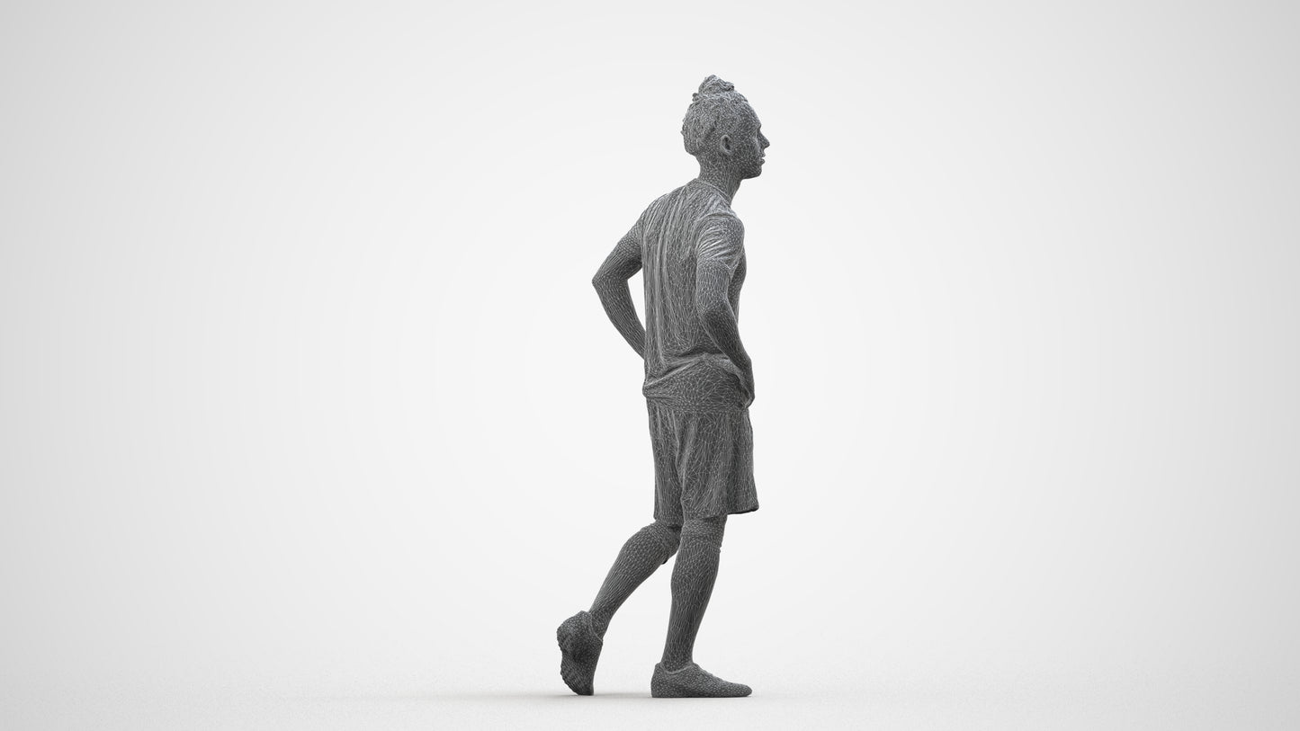 realistic 3D people man sport, render-ready for V-Ray and Corona, FBX OBJ, wireframe side view