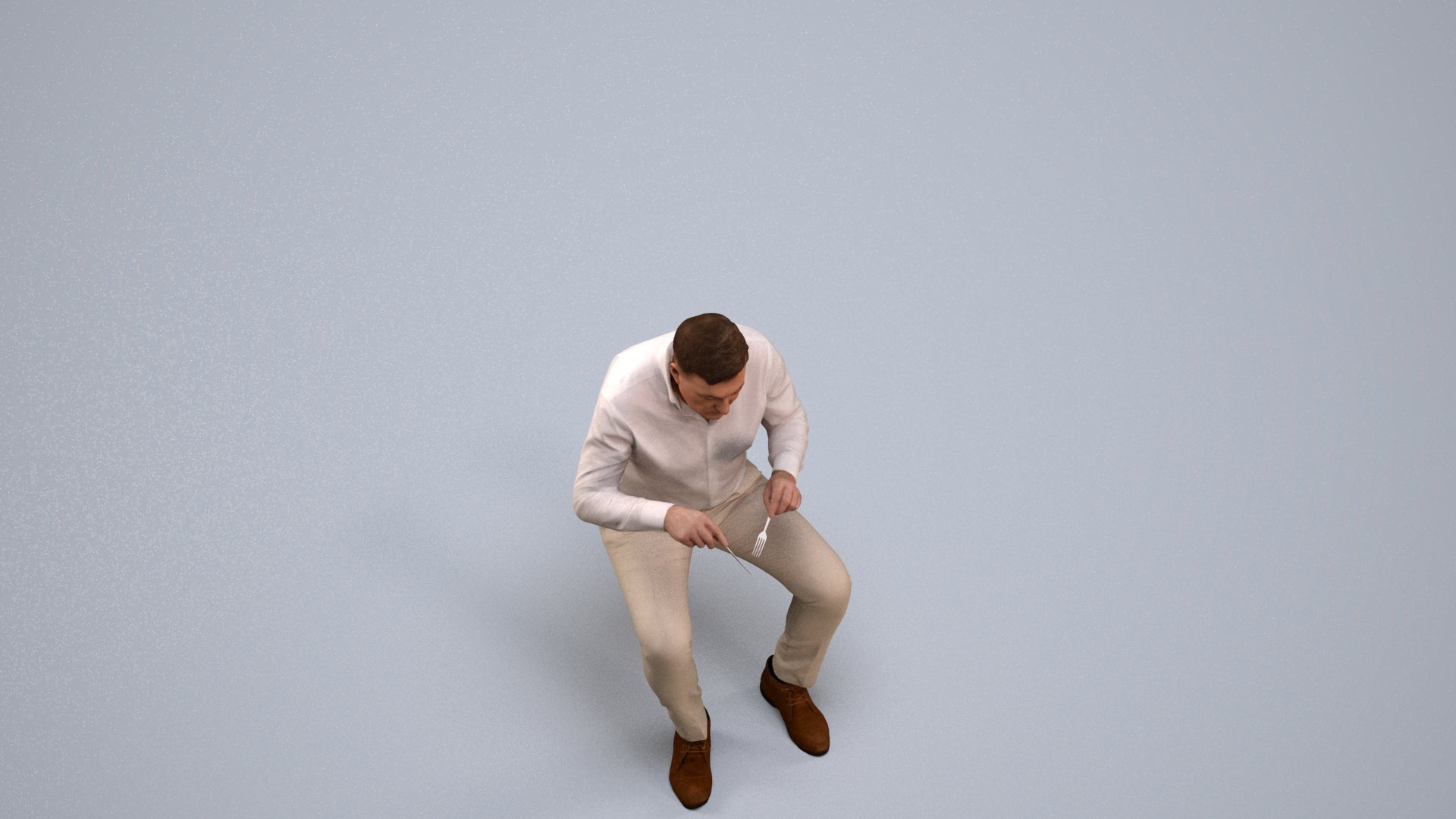 3D people model man casual business, scanned human for 3ds Max rendering, back view render