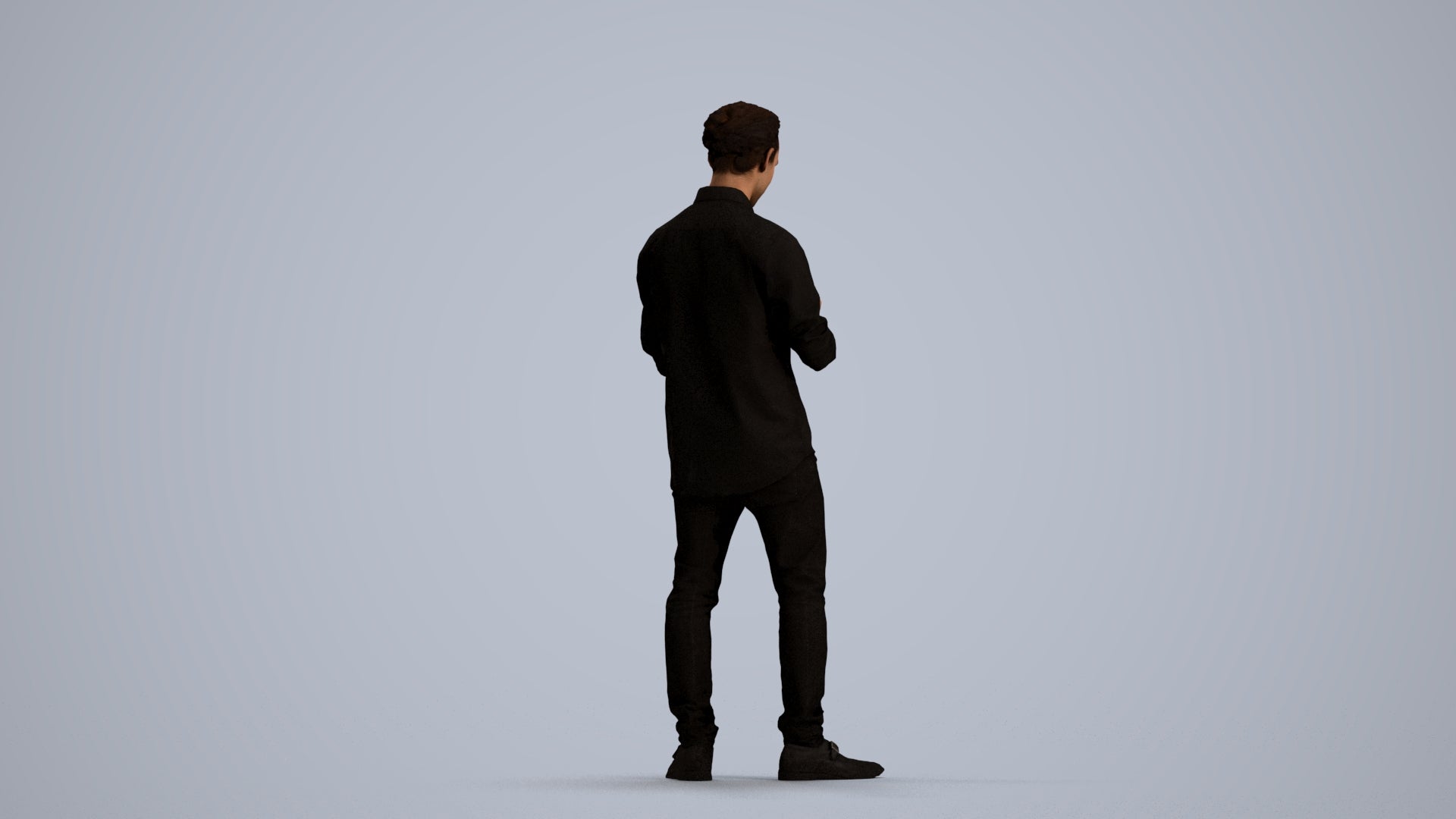 scanned 3D man casual standing, photogrammetry people for Enscape and V-Ray, front view render