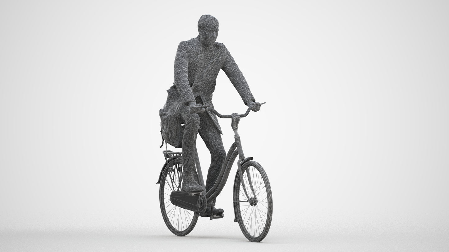 3D human model man casual mix, photogrammetry scanned person for archviz, three-quarter front view render