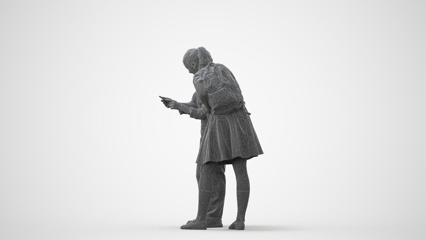 realistic 3D girl kids, scanned archviz people for Blender and 3ds Max, square thumbnail