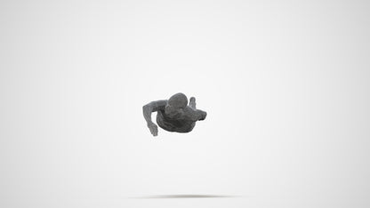 3D human model man sport pool, photogrammetry scanned person for archviz, wireframe back view
