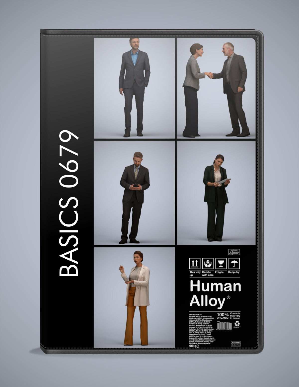 realistic 3D people business set, 5 render-ready models for V-Ray and Corona
