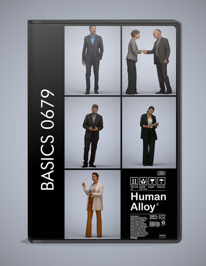 realistic 3D people business set, 5 render-ready models for V-Ray and Corona
