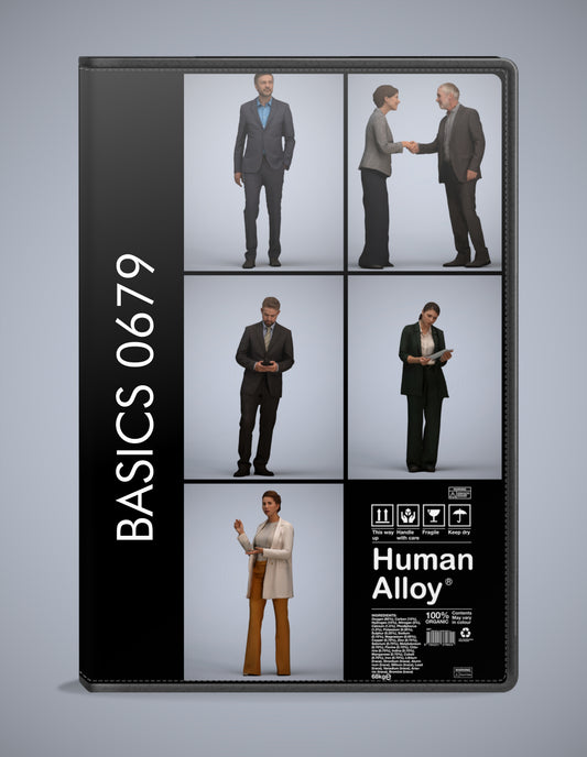 realistic 3D people business set, 5 render-ready models for V-Ray and Corona