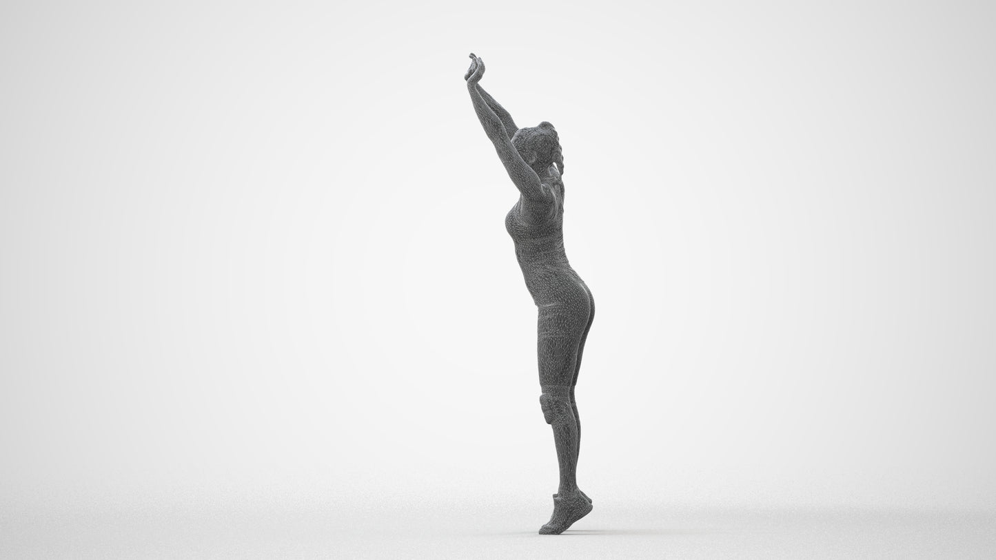 realistic 3D human woman sport, archviz people FBX OBJ for Blender, square thumbnail