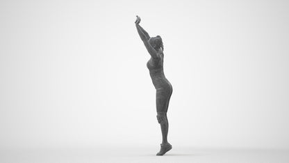 realistic 3D human woman sport, archviz people FBX OBJ for Blender, square thumbnail