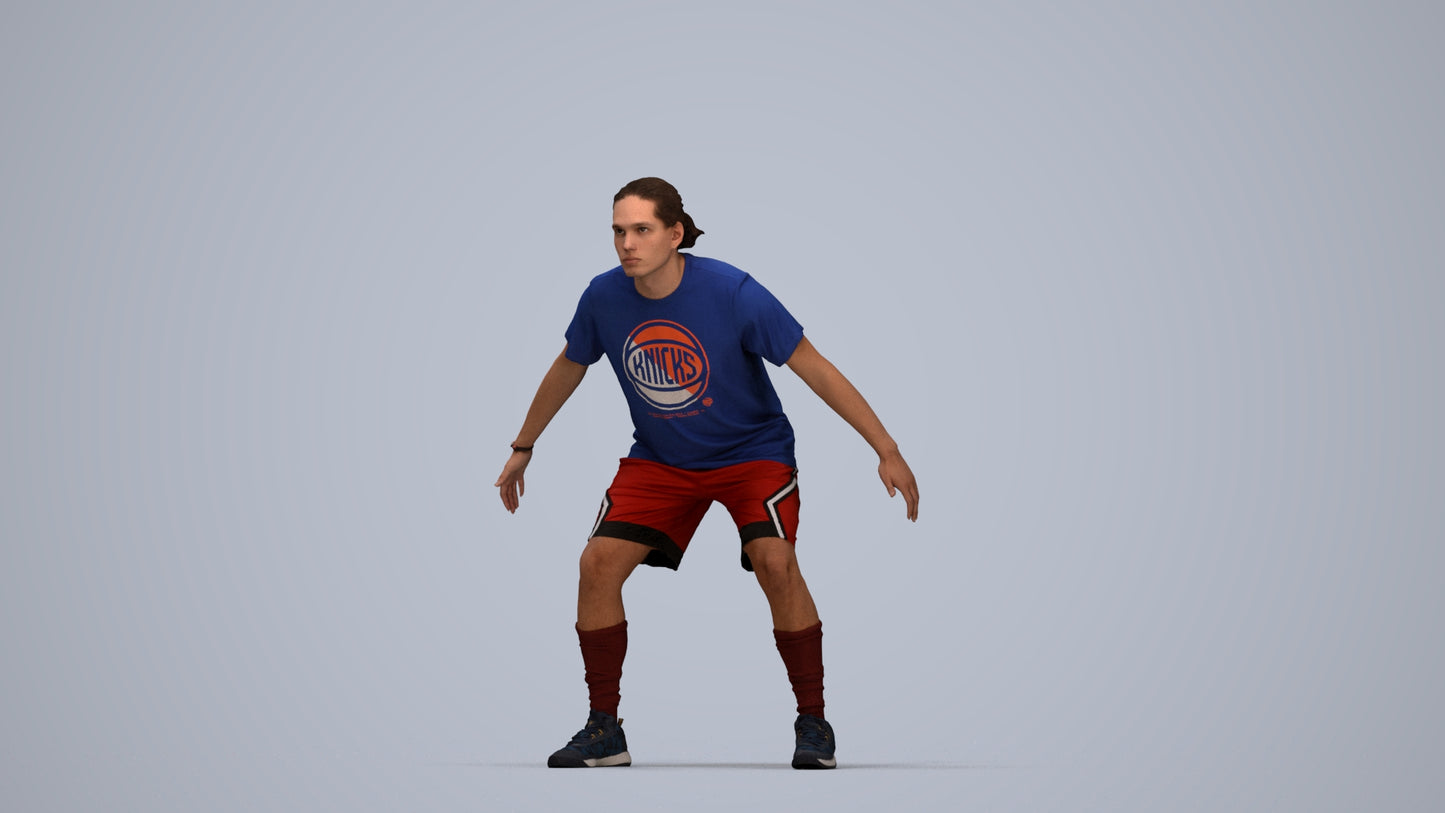 scanned 3D man sport, photogrammetry people for Enscape and V-Ray, top-down view render