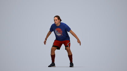 scanned 3D man sport, photogrammetry people for Enscape and V-Ray, top-down view render
