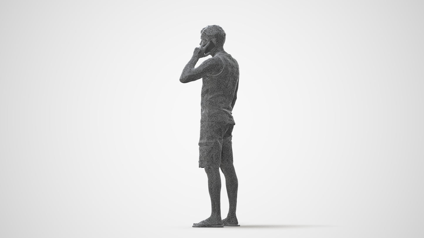 photogrammetry 3D man casual standing, realistic human model archviz FBX, square thumbnail