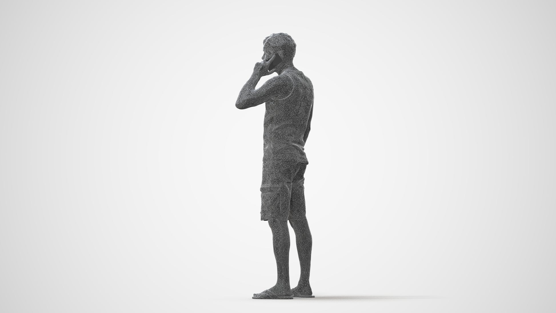 photogrammetry 3D man casual standing, realistic human model archviz FBX, square thumbnail
