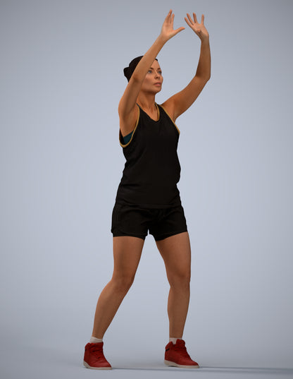 realistic 3D woman sport, scanned archviz people for Blender and 3ds Max