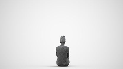 scanned 3D woman mix, photogrammetry people for Enscape and V-Ray, wireframe side view
