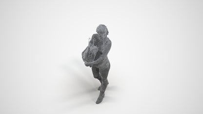 3D people model woman casual walking, scanned human for 3ds Max rendering, wireframe three-quarter view