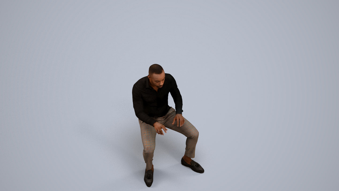realistic 3D people man casual pool, render-ready for V-Ray and Corona, FBX OBJ, back view render