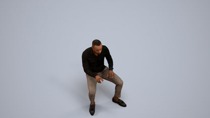 realistic 3D people man casual pool, render-ready for V-Ray and Corona, FBX OBJ, back view render